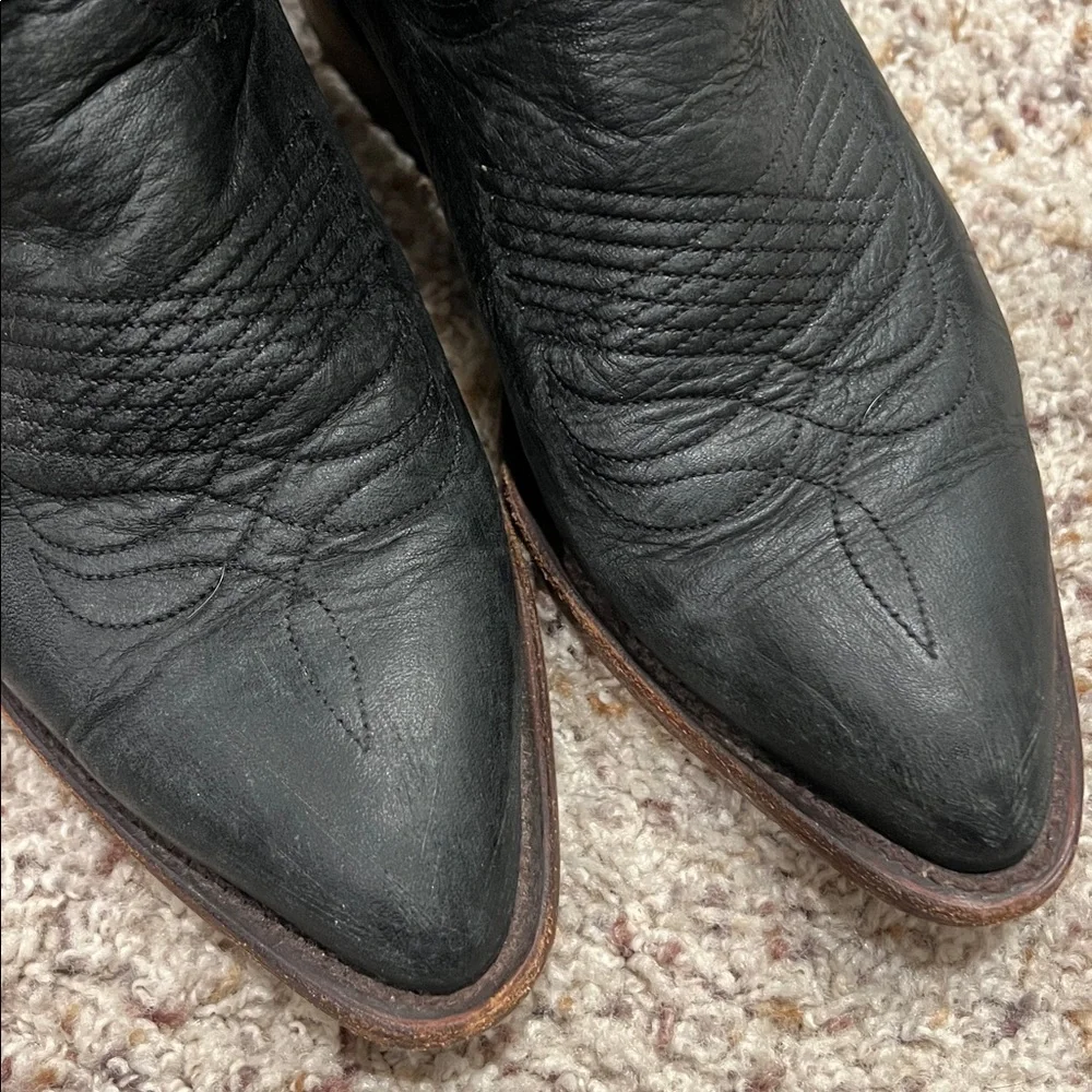 Frye Black Leather Ankle Cowboy Boots - Picture 5 of 10